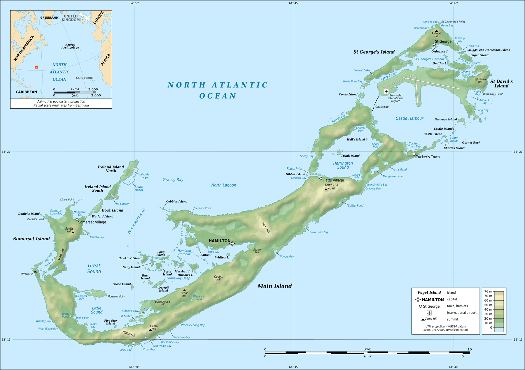 bermuda physical map